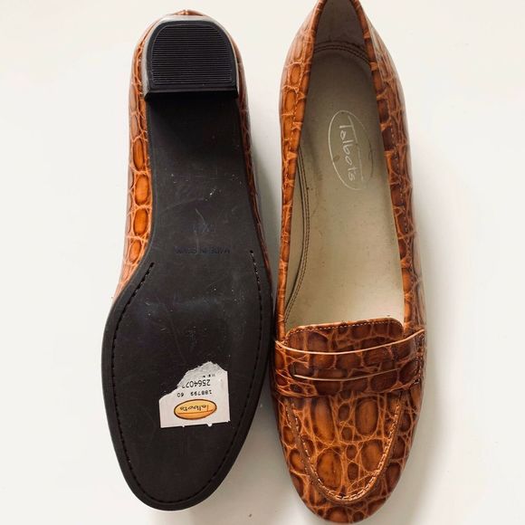 Talbots Crocodile Print Slip On Loafer Flats - Picture 4 of 4